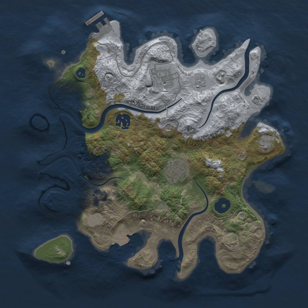 Rust Map: Procedural Map, Size: 3000, Seed: 67627, 9 Monuments