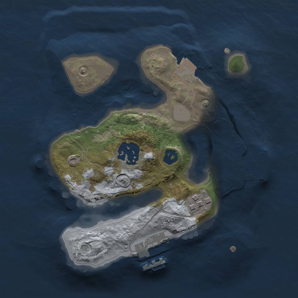 Rust Map: Procedural Map, Size: 2000, Seed: 1215667209, 5 Monuments
