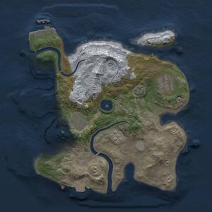 Thumbnail Rust Map: Procedural Map, Size: 2651, Seed: 48393, 8 Monuments
