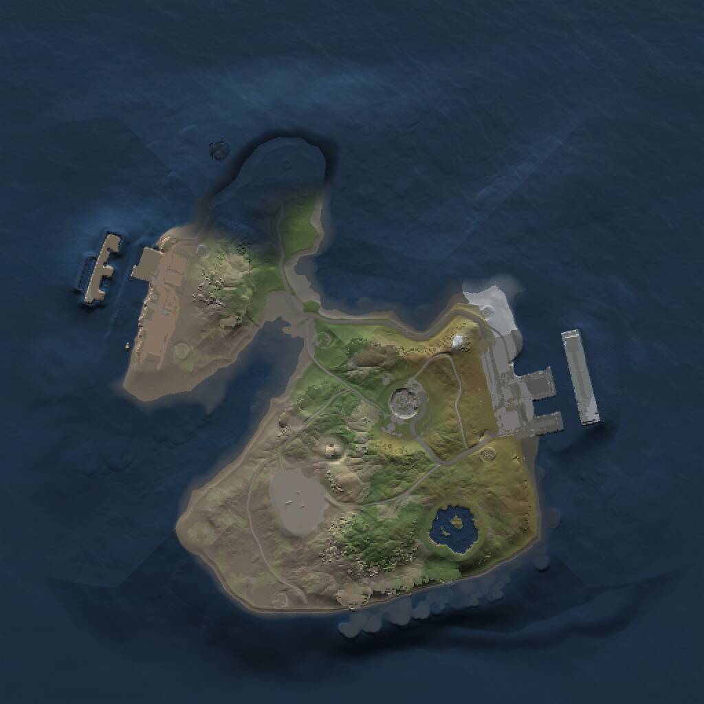 Rust Map: Procedural Map, Size: 1500, Seed: 100000, 4 Monuments