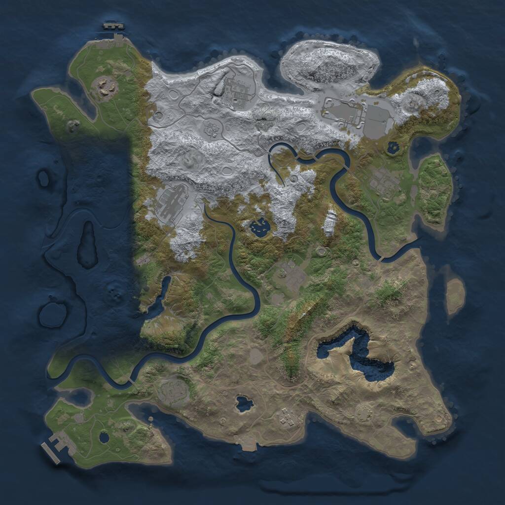 Rust Map: Procedural Map, Size: 4000, Seed: 1900279240, 15 Monuments