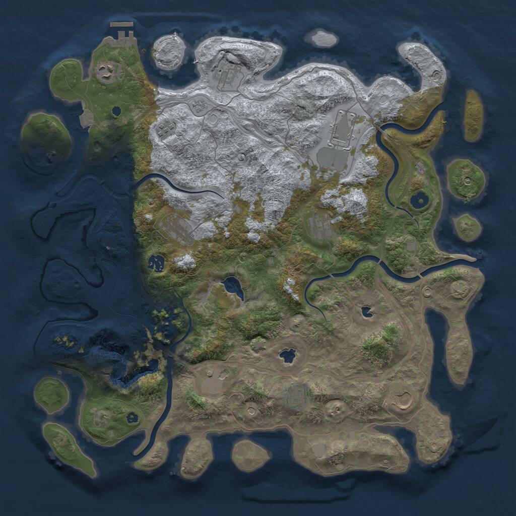 Rust Map: Procedural Map, Size: 4500, Seed: 541004793, 15 Monuments