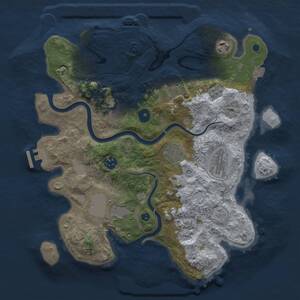 Thumbnail Rust Map: Procedural Map, Size: 3500, Seed: 596370096, 15 Monuments