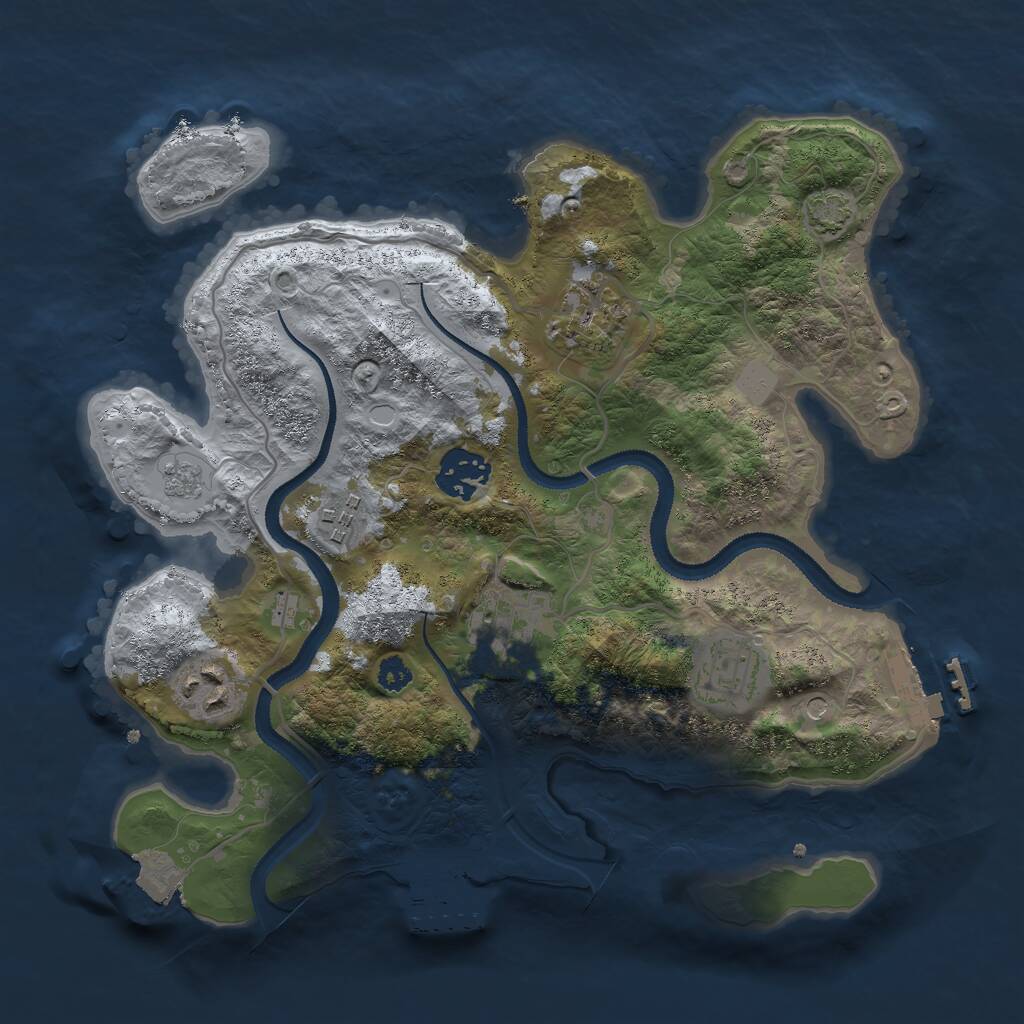 Rust Map: Procedural Map, Size: 3000, Seed: 31176, 12 Monuments