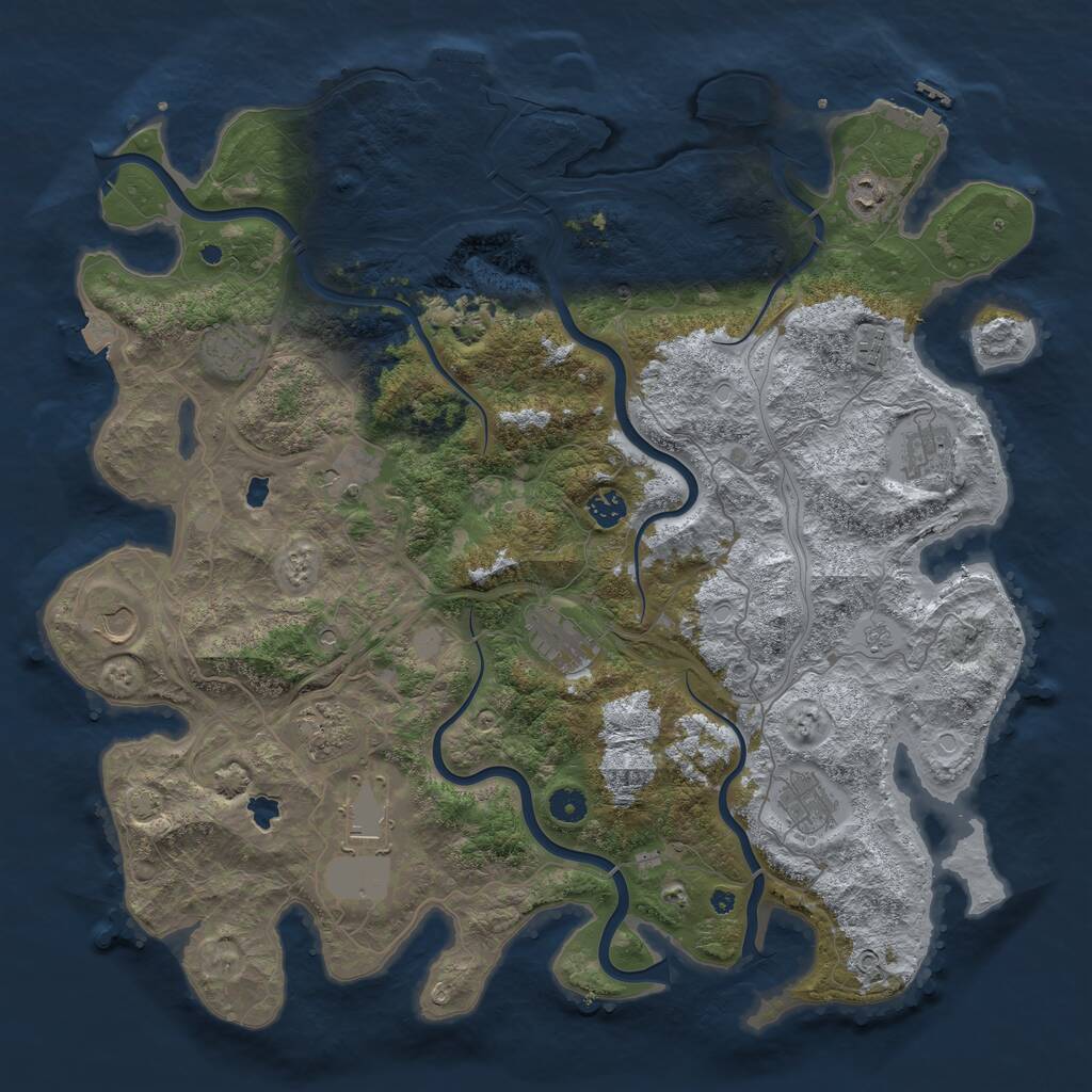Rust Map: Procedural Map, Size: 4500, Seed: 1590835060, 17 Monuments