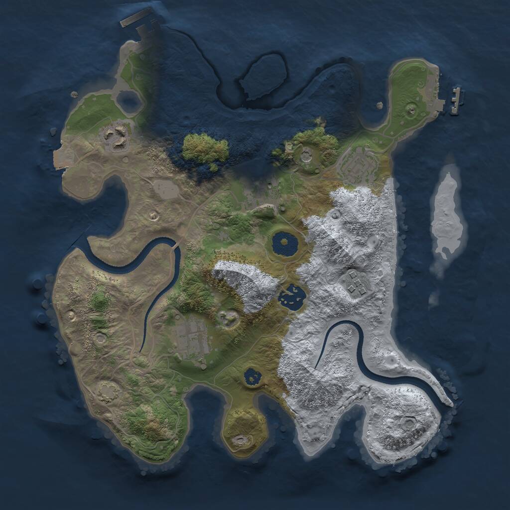 Rust Map: Procedural Map, Size: 3000, Seed: 73311, 11 Monuments