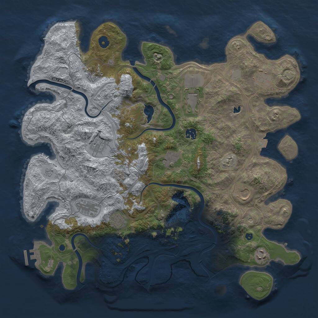 Rust Map: Procedural Map, Size: 4250, Seed: 1417964895, 16 Monuments