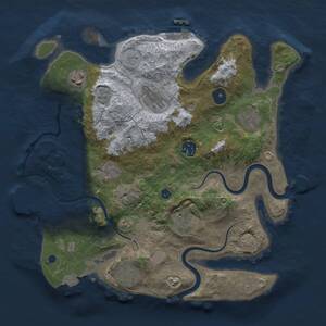 Thumbnail Rust Map: Procedural Map, Size: 3300, Seed: 652606, 14 Monuments