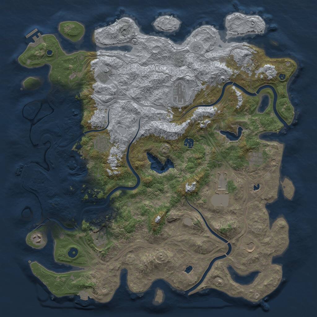 Rust Map: Procedural Map, Size: 4750, Seed: 1586544950, 17 Monuments