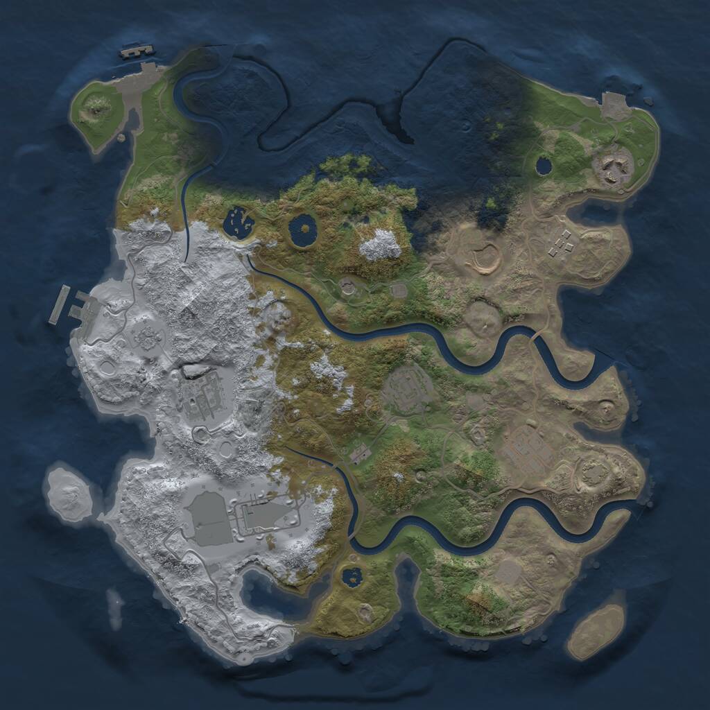 Rust Map: Procedural Map, Size: 3500, Seed: 1307181910, 14 Monuments