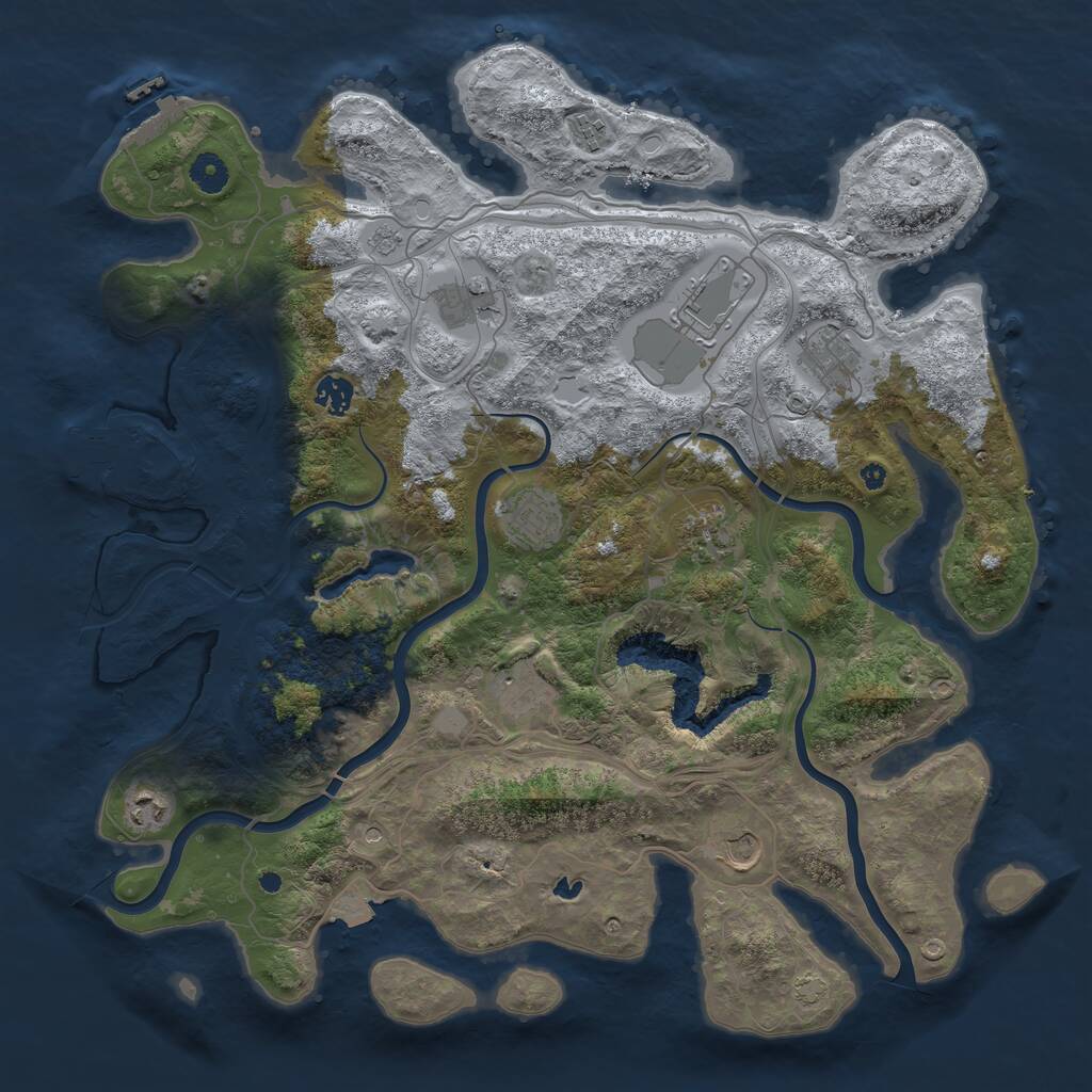 Rust Map: Procedural Map, Size: 4250, Seed: 1892948935, 16 Monuments