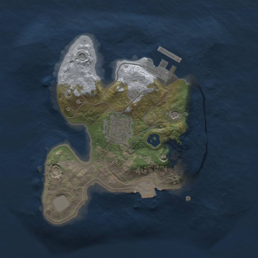 Rust Map: Procedural Map, Size: 2000, Seed: 35851, 4 Monuments