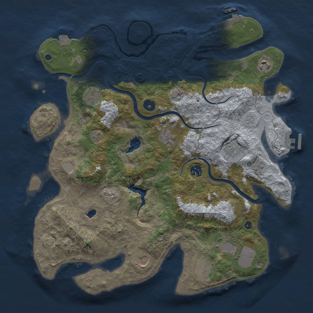 Rust Map: Procedural Map, Size: 4000, Seed: 1950769383, 15 Monuments