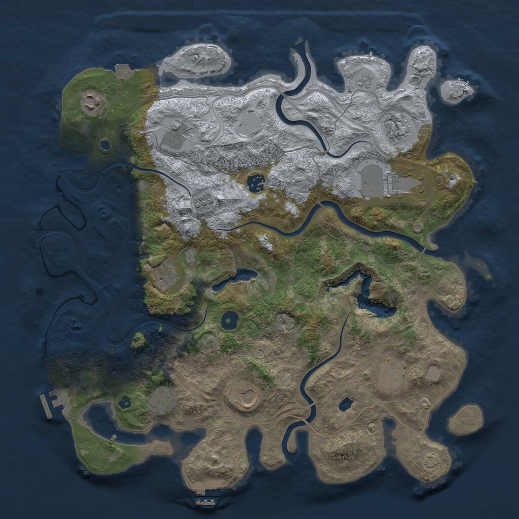 Rust Map: Procedural Map, Size: 4250, Seed: 1791127761, 16 Monuments
