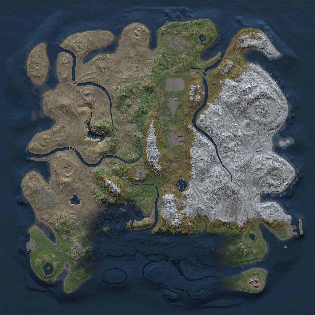 Rust Map: Procedural Map, Size: 4250, Seed: 1184616265, 16 Monuments