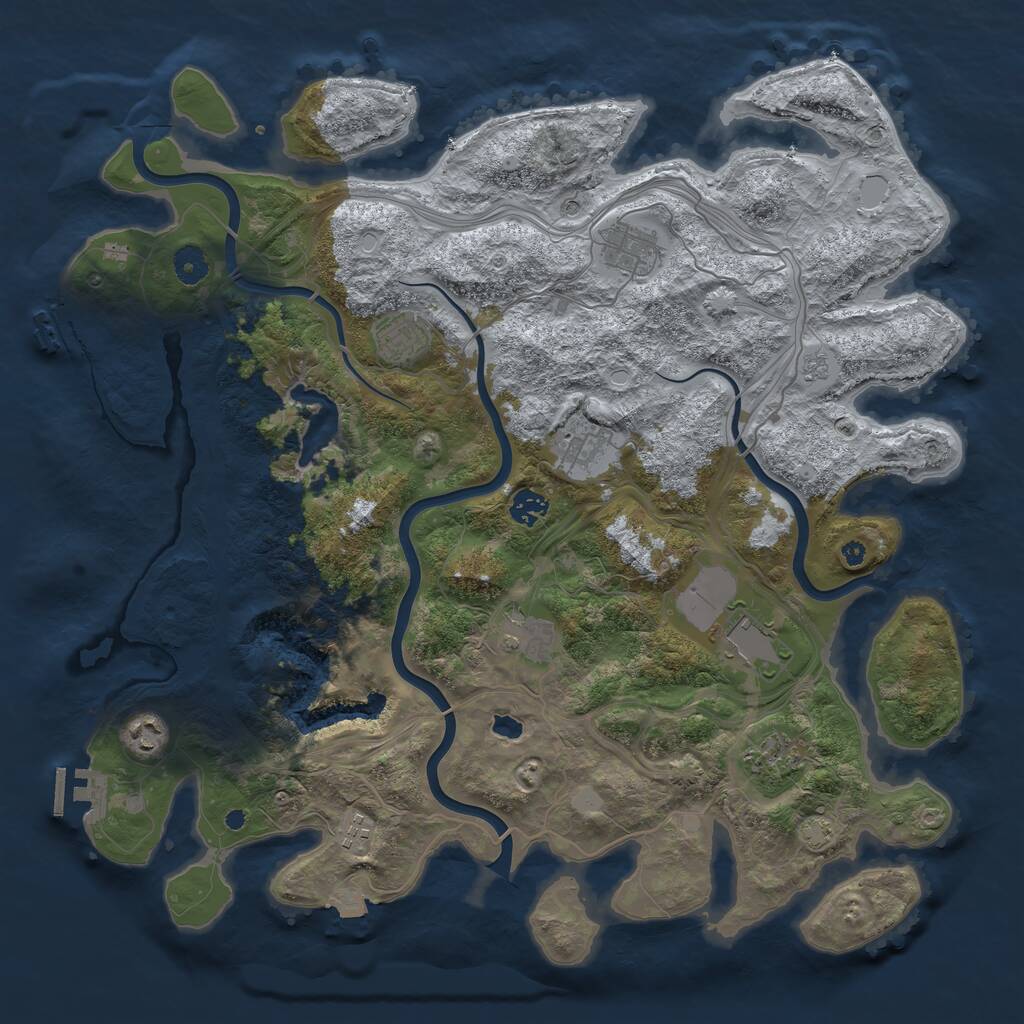 Rust Map: Procedural Map, Size: 4250, Seed: 1310623899, 15 Monuments
