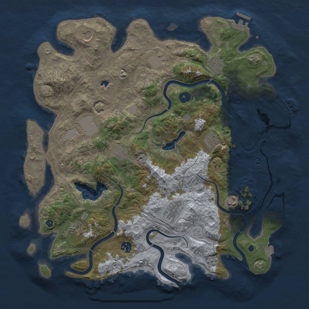Rust Map: Procedural Map, Size: 4250, Seed: 1729372414, 17 Monuments