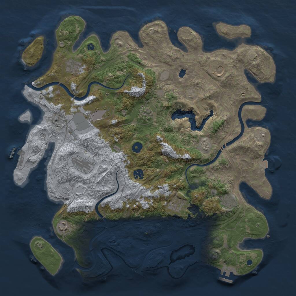 Rust Map: Procedural Map, Size: 4250, Seed: 1785587871, 16 Monuments