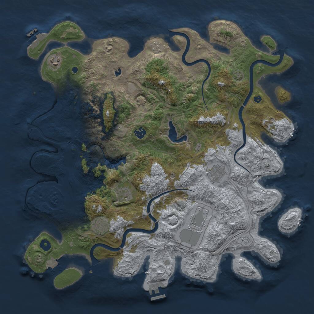 Rust Map: Procedural Map, Size: 4250, Seed: 352420225, 13 Monuments
