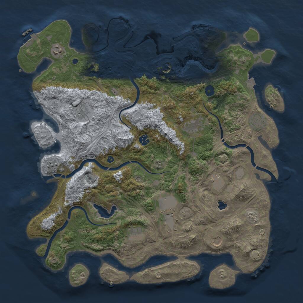Rust Map: Procedural Map, Size: 4400, Seed: 2523, 15 Monuments