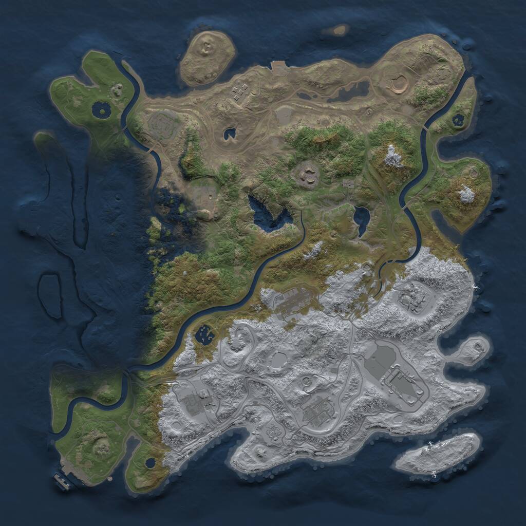 Rust Map: Procedural Map, Size: 4250, Seed: 1440181237, 17 Monuments