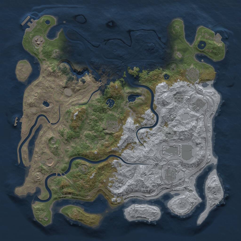 Rust Map: Procedural Map, Size: 4250, Seed: 2041939400, 16 Monuments