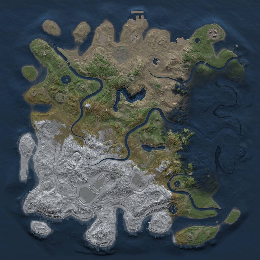 Rust Map: Procedural Map, Size: 4250, Seed: 954399793, 15 Monuments