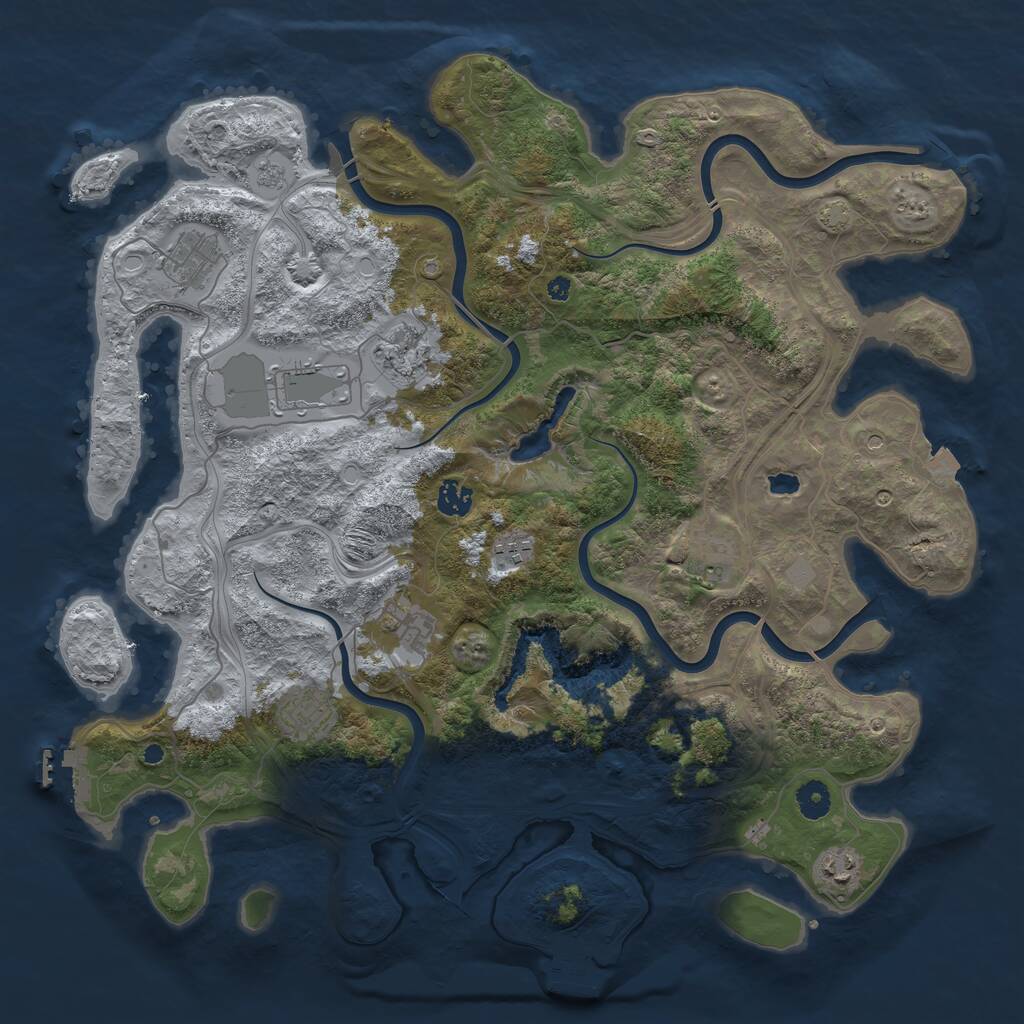 Rust Map: Procedural Map, Size: 4250, Seed: 944632159, 15 Monuments