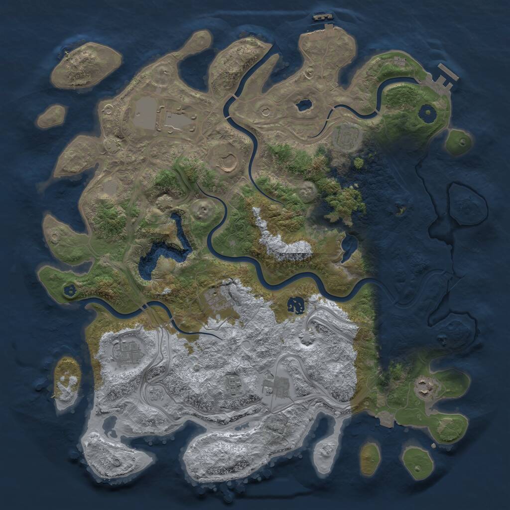 Rust Map: Procedural Map, Size: 4250, Seed: 2064782687, 15 Monuments