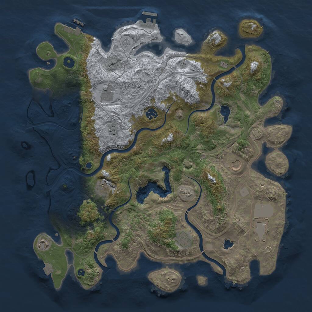 Rust Map: Procedural Map, Size: 4250, Seed: 2045644290, 14 Monuments