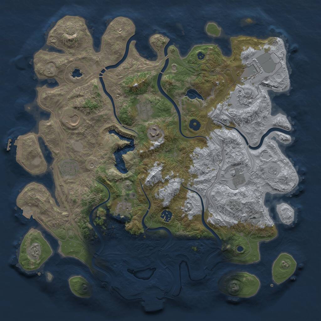 Rust Map: Procedural Map, Size: 4250, Seed: 157703077, 16 Monuments