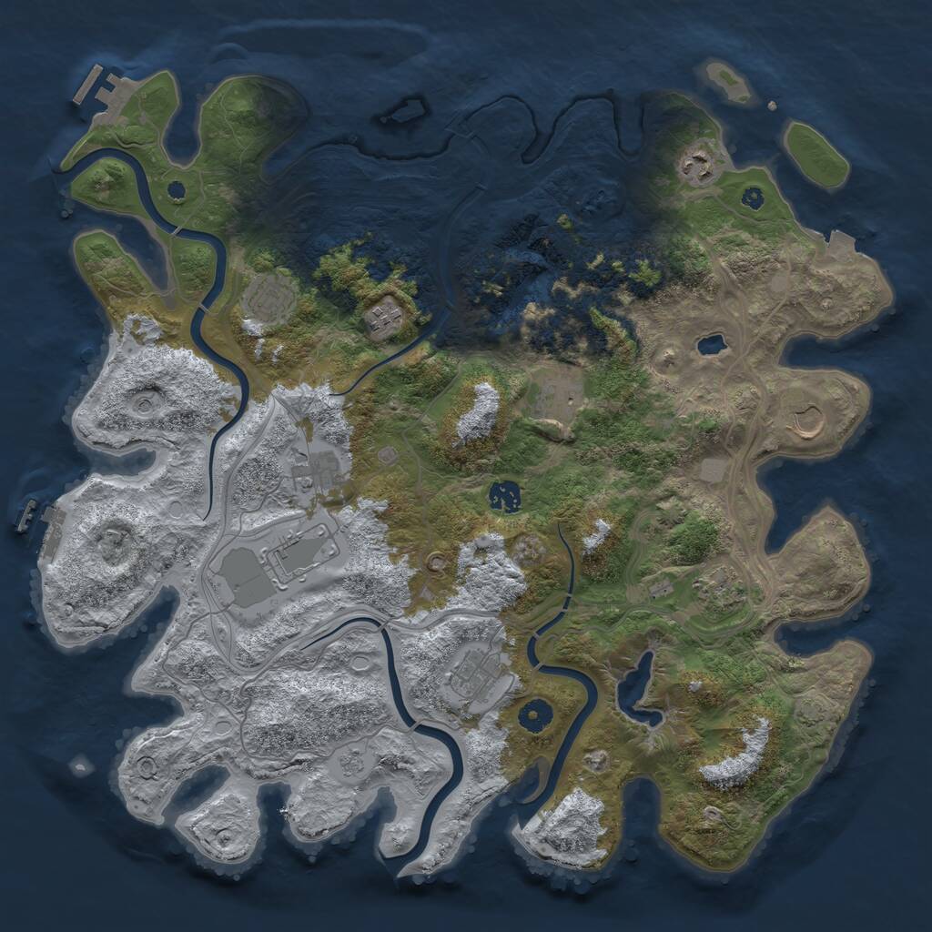 Rust Map: Procedural Map, Size: 4250, Seed: 202184315, 16 Monuments