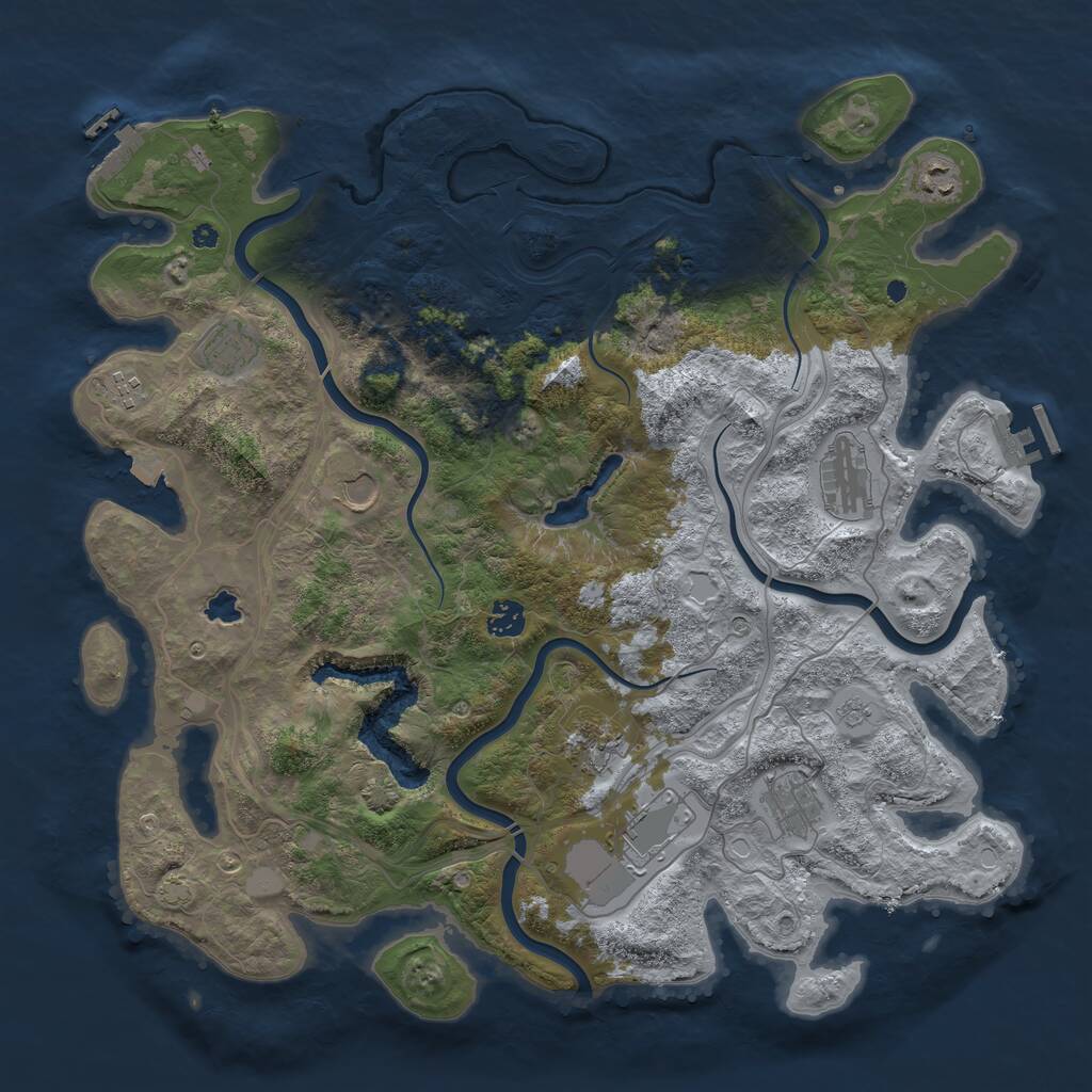 Rust Map: Procedural Map, Size: 4250, Seed: 104691033, 15 Monuments