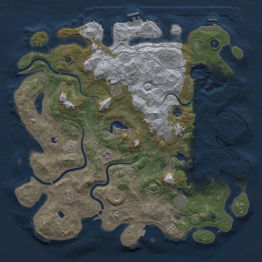 Rust Map: Procedural Map, Size: 4500, Seed: 2021789531, 15 Monuments