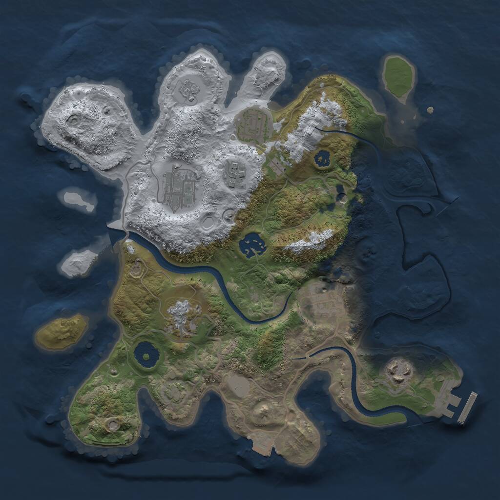 Rust Map: Procedural Map, Size: 3000, Seed: 687782020, 12 Monuments