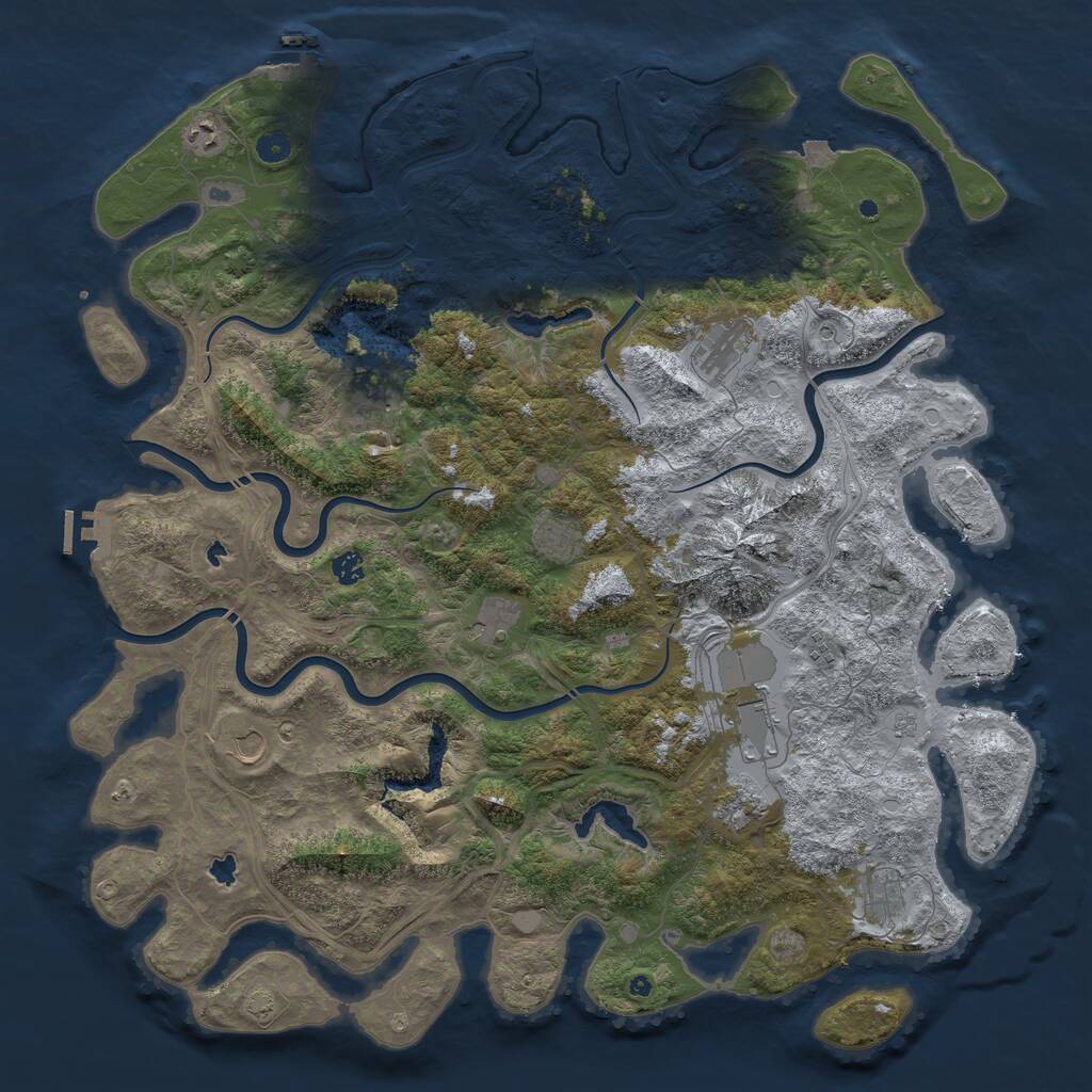 Rust Map: Procedural Map, Size: 5000, Seed: 106609091, 17 Monuments