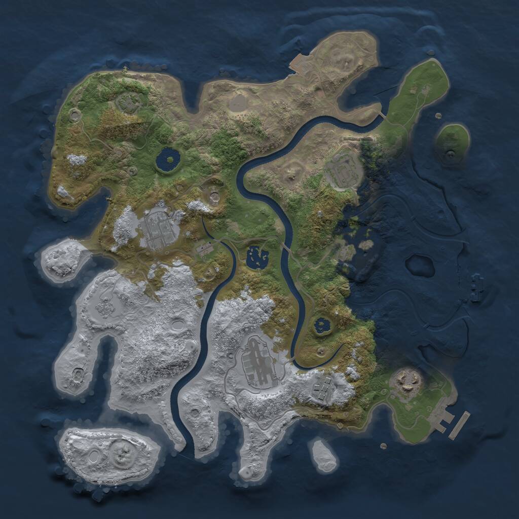 Rust Map: Procedural Map, Size: 3300, Seed: 151214466, 13 Monuments