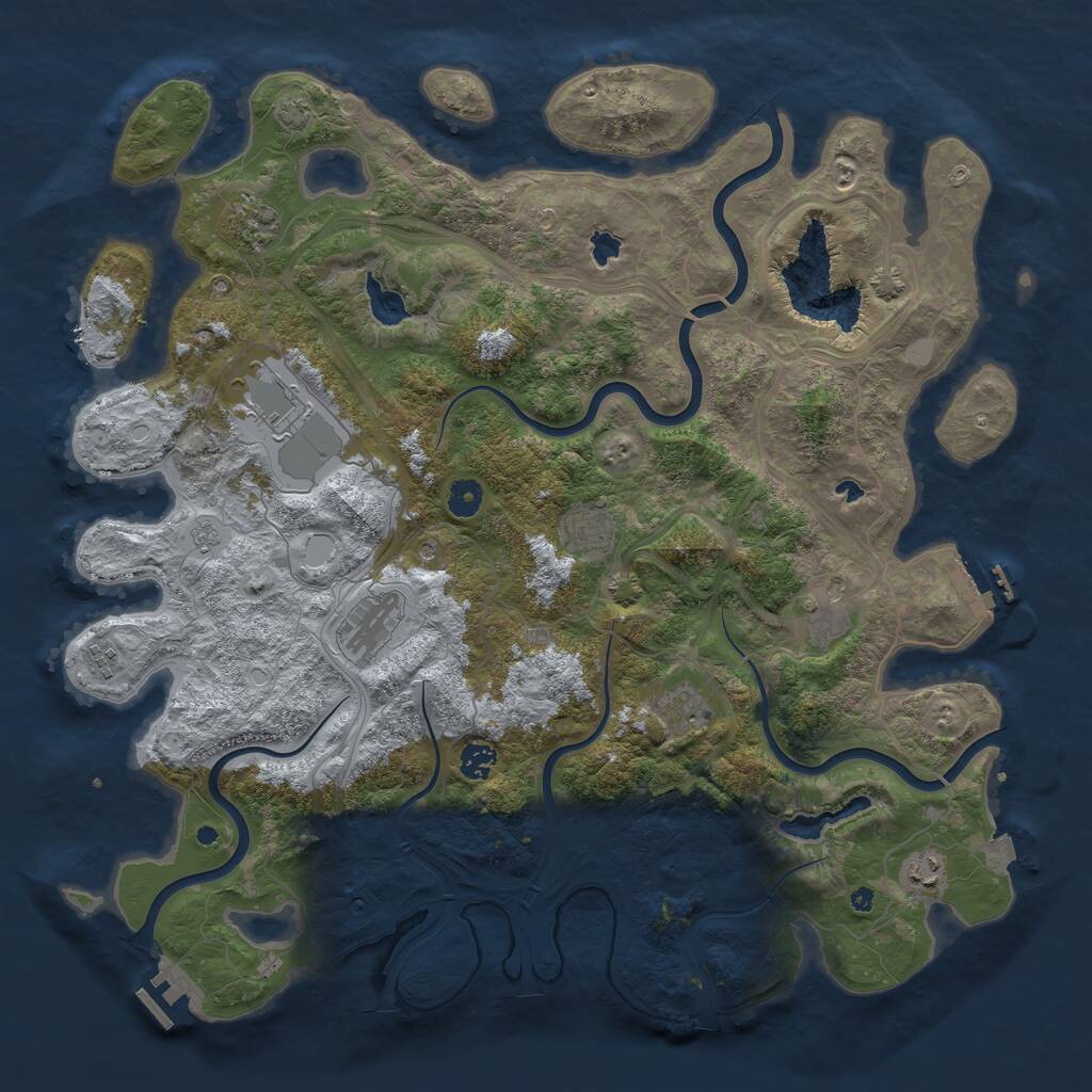 Rust Map: Procedural Map, Size: 4500, Seed: 338303542, 15 Monuments