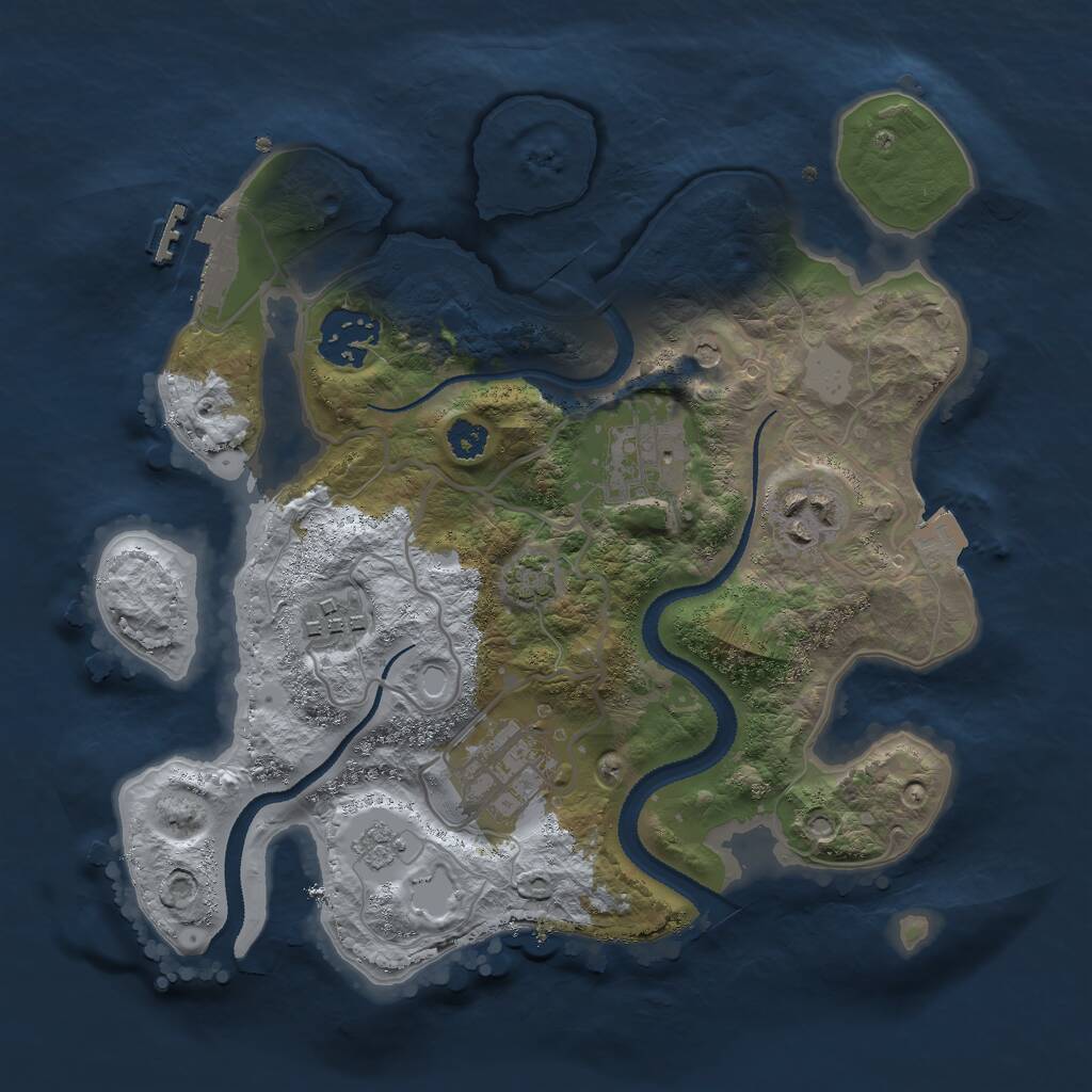 Rust Map: Procedural Map, Size: 2750, Seed: 1963157413, 10 Monuments