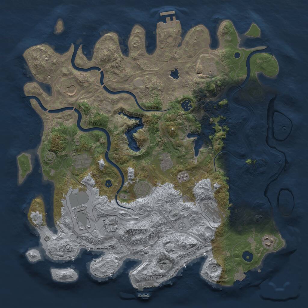 Rust Map: Procedural Map, Size: 4250, Seed: 1523277856, 17 Monuments