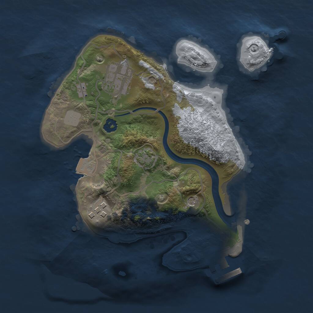 Rust Map: Procedural Map, Size: 2250, Seed: 221253179, 6 Monuments