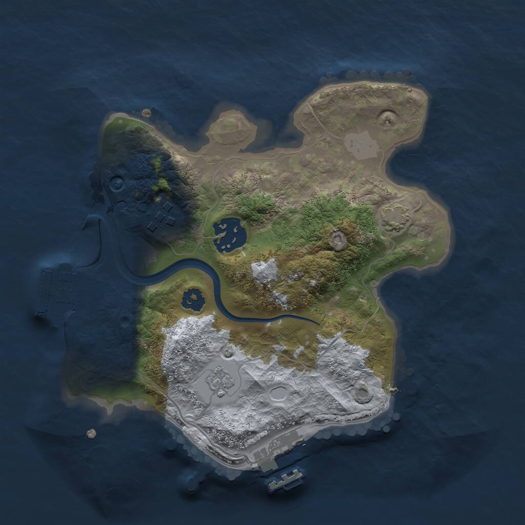 Rust Map: Procedural Map, Size: 2300, Seed: 1651780457, 7 Monuments