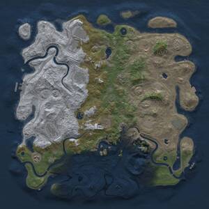 Thumbnail Rust Map: Procedural Map, Size: 4500, Seed: 608919798, 17 Monuments