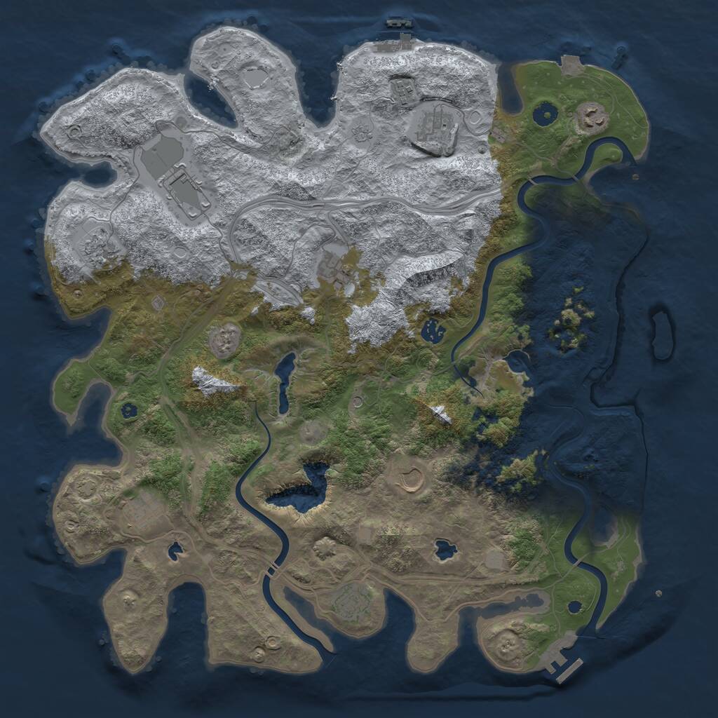 Rust Map: Procedural Map, Size: 4500, Seed: 472367756, 16 Monuments
