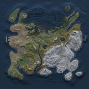 Thumbnail Rust Map: Procedural Map, Size: 3250, Seed: 1525214389, 13 Monuments