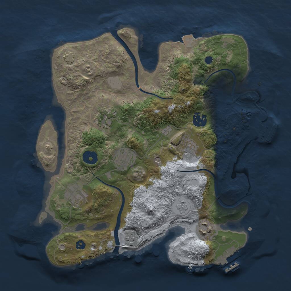 Rust Map: Procedural Map, Size: 3000, Seed: 763291080, 13 Monuments