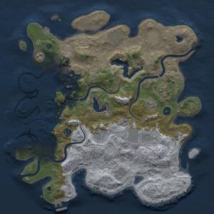 Thumbnail Rust Map: Procedural Map, Size: 4000, Seed: 34068345, 16 Monuments