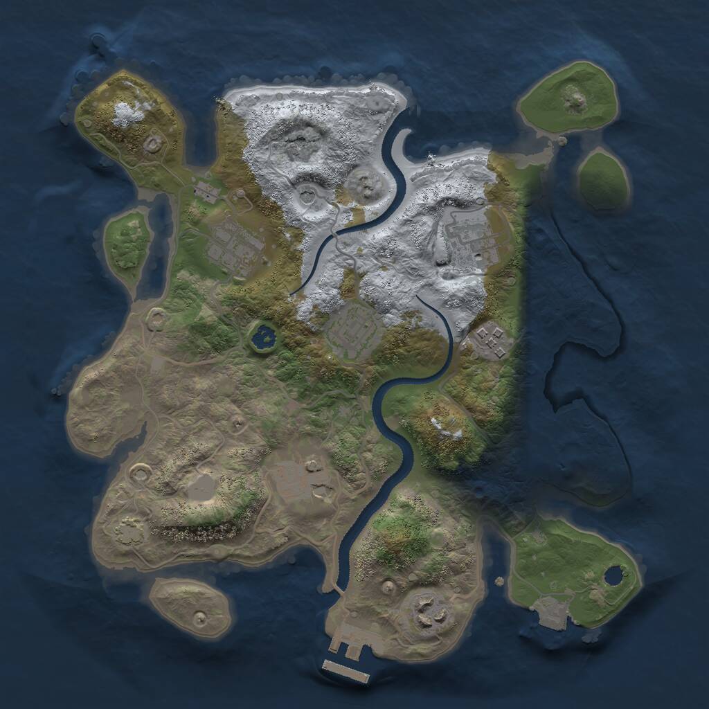 Rust Map: Procedural Map, Size: 3000, Seed: 20260214, 10 Monuments