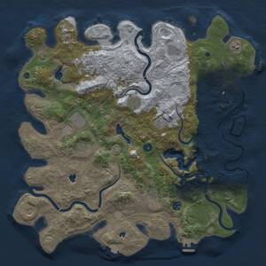Thumbnail Rust Map: Procedural Map, Size: 4500, Seed: 888555, 17 Monuments