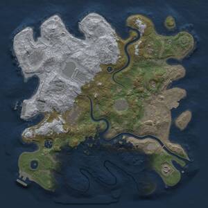 Thumbnail Rust Map: Procedural Map, Size: 3750, Seed: 1277931243, 15 Monuments